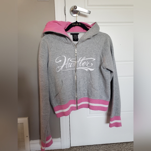 HUSTLER cropped zip up with hood - Picture 1 of 2